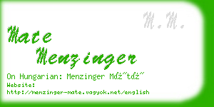 mate menzinger business card